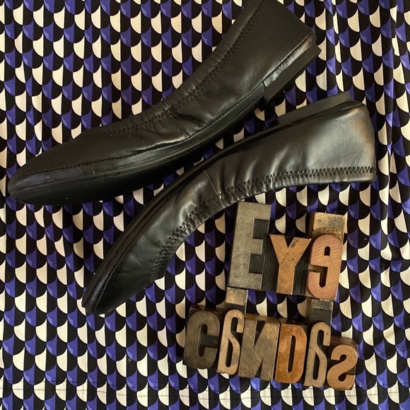 🍀LUCKY BRAND ‘Erin’ Leather Ballet Flats in Black - Picture 4 of 8